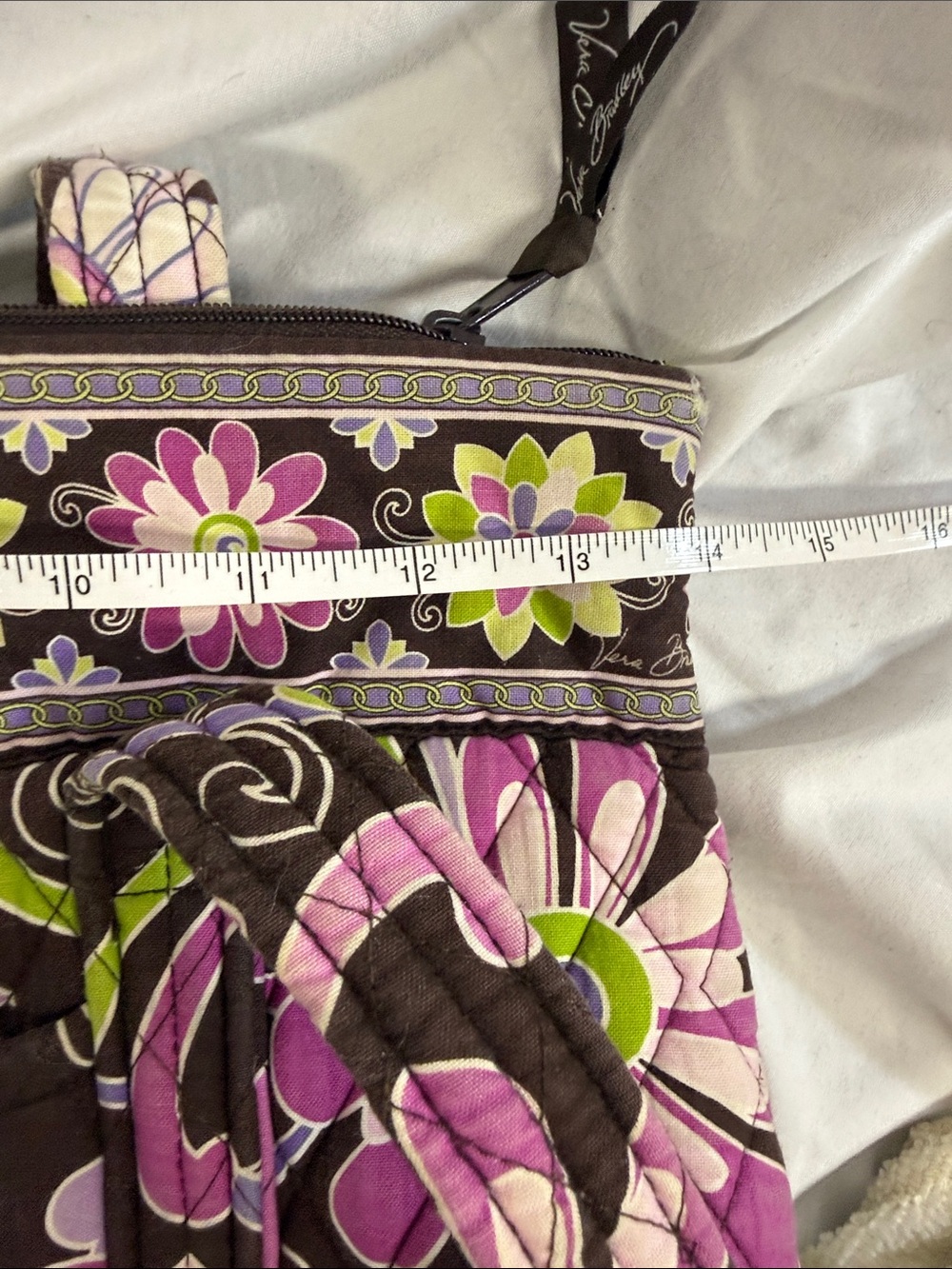 Quilted Floral Tote Bag in Purple and Brown - Vera Bradley - Picture 5 of 6